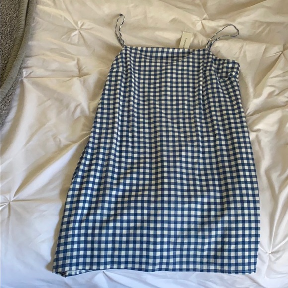 Francesca’s blue gingham dress size large - Picture 1 of 2